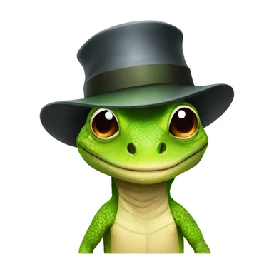 lizard with a hat sticker
