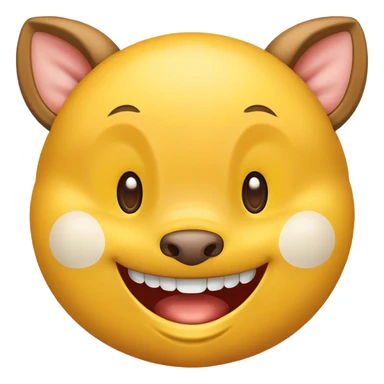 Yellow smile face with doe eyes and bucked teeth  sticker