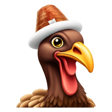 Turkey wearing a turkey hat sticker
