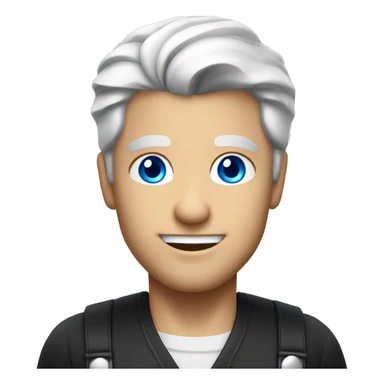 Handsome bartender with white hair and blue eyes.  sticker