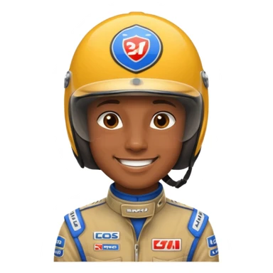 Race Driver, brown skin, smile sticker