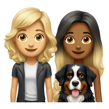 Bernese mountain dog and blond long haired girl sticker
