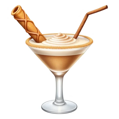 Cinnamon churro martini with one churro sticking out of the glass sticker