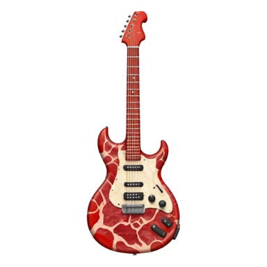 An electric guitar entirely made of meat! sticker