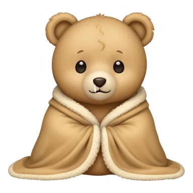 Cute teddy bear wearing blanket  sticker