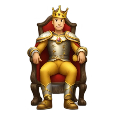 A king sitting on chair  sticker
