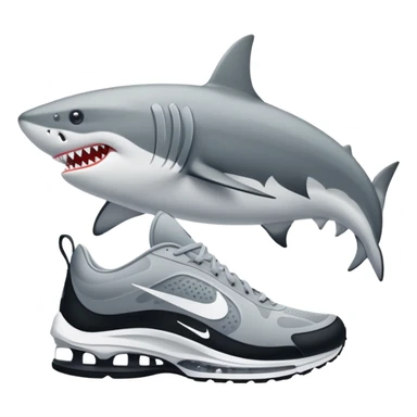 Tiburón con patas y zapatillas nike sticker