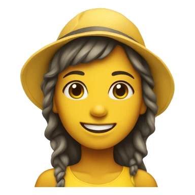 girl smiling on beach，yellow skin sticker