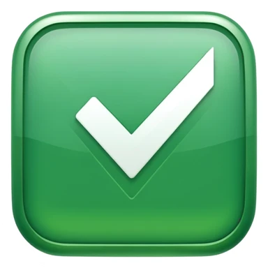 check mark button green square (ios style) sticker