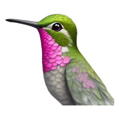 Hummingbird with pink eye lashes sticker
