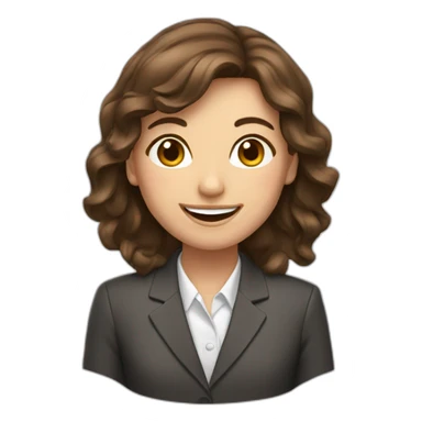 happy brown hair girl in suit sticker