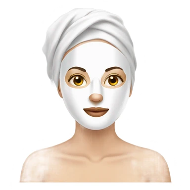 white Lady with face mask spa beauty full face relaxing sticker