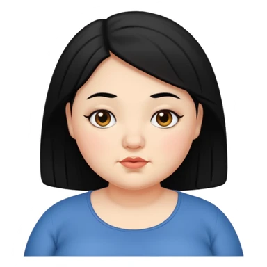 약간 통통한 여자 검은머리 sticker