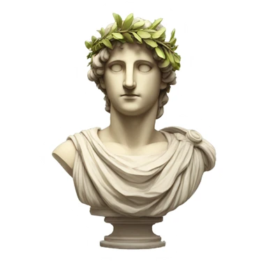 Emoji of an ancient young Greek statue, in VR headset, with a laurel wreath on head, DIGITAL UNIVERSITY sticker