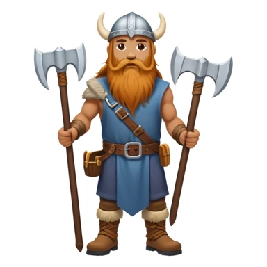 road builder full body as a viking with very long bear sticker
