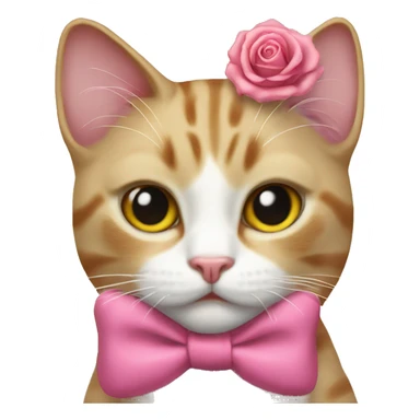 Cat with noeud rose  sticker