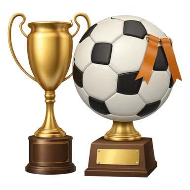 Soccer ball+trophy sticker