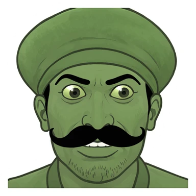 Jethalal character as an emoji, mustached Indian man with expressive face sticker