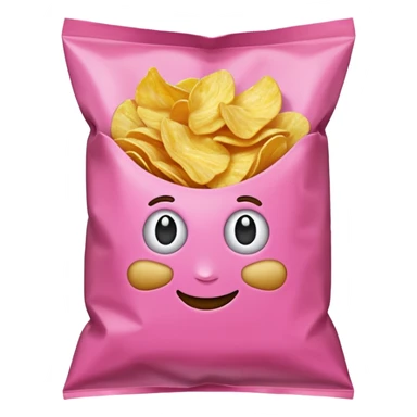 Pink bag of potato chips sticker