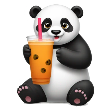 Panda drinking boba tea sticker