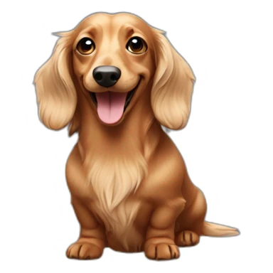 dachshund long haired smiling sticker