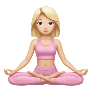 Yoga Blonde Girl With Light Pink Clothes sticker