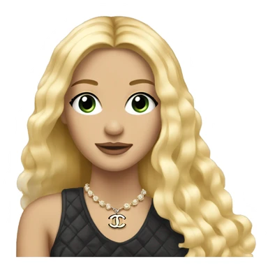A pretty blonde girl with Chanel and long hair sticker