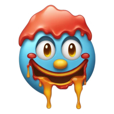 Melting clown face sticker