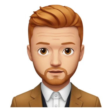 Justin Timberlake with reddish blonde hair sticker