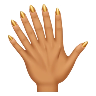Tan skin hand with very short gold nails sticker