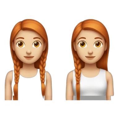 Girl long straight redhead sticker