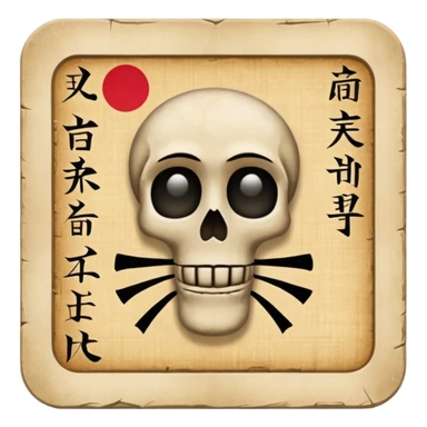 papyrus, japanese text on it sticker