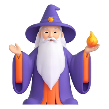 old Chinese wizard sticker