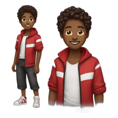 Brownskin boy with red and black two strand twist sticker