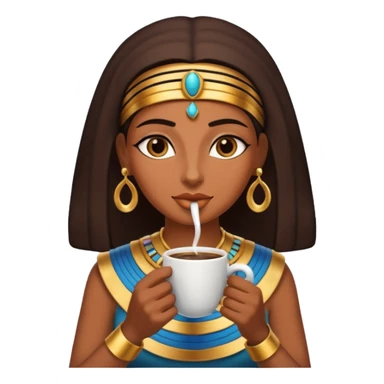ancient egypt woman drink coffee sticker