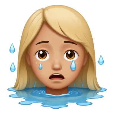 Crying in a puddle of tears sticker