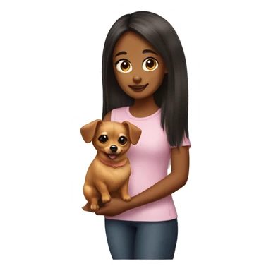Girl with Pomeranian dachshund dog sticker