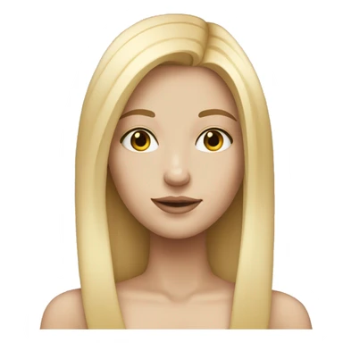 A beautiful girl with straight middle part blonde hair and white skin  sticker