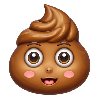 cute swirled poop with big eyes, friendly expression sticker