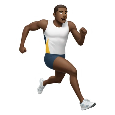 white athlete running sticker