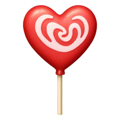 Red love heart shaped lollipop  sticker
