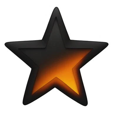 star half black, half orange burnt sticker