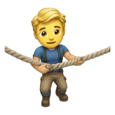 a man pulling a rope sticker