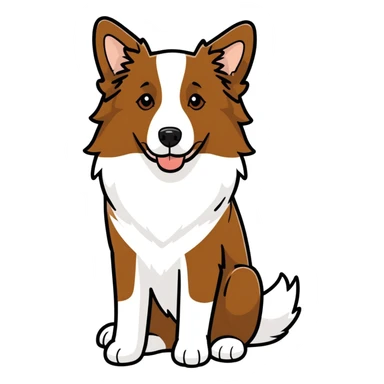 Border collie short hair brown and white  sticker