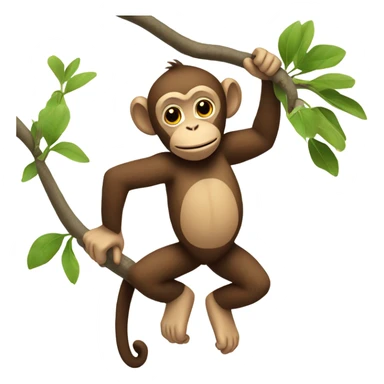 monkey hanging from tree sticker