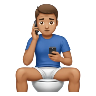 Man on toilet playing on phone sticker