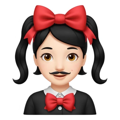 Adolf Hitler Like a girl hair with a bow  That he has black hair and a small mustache like Hitle r  sticker