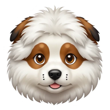 White dog with black and brown spots  sticker