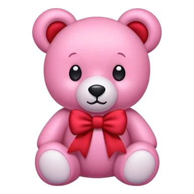 pink stuffed bear with bow sticker