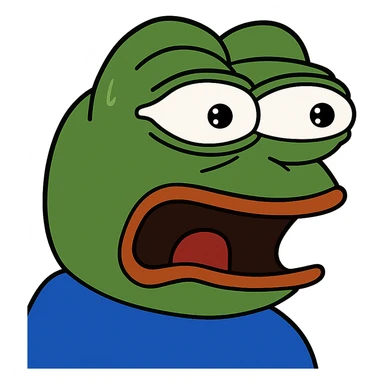 pepe the frog surprised expression sticker